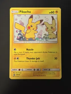 Pokemon Sun & Moon Pikachu SM162 Holo Black Star Promo - Near Mint - Image 1