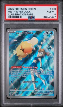 Pokemon TCG Misty's Psyduck Scarlet & Violet 193/182 PSA 8 Mint - Image 1