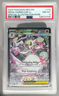 0708 Mega Gardevoir ex 2025 Pokemon Mega Evolution #178 SIR PSA 8 - Image 1