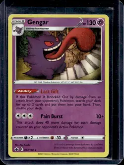 2021 Pokemon SWSH Chilling Reign Gengar Holo #057/198 - Image 1
