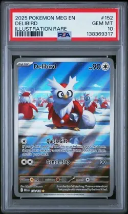 DELIBIRD #152 PSA 10 2025 POKEMON MEG EN-MEGA EVOLUTION ILLUSTRATION RARE - Image 1