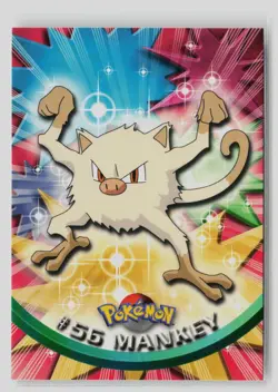 Pokemon 1999 Topps TV Mankey #56 - Image 1