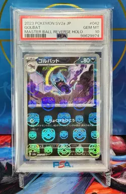 2023 POKEMON SV2a JP GOLBAT MASTER BALL REVERSE HOLO PSA 10 - Image 1