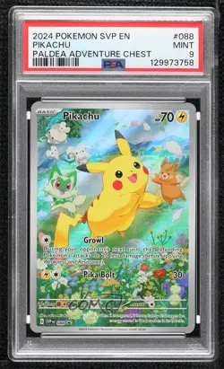 Pikachu Holo Pokemon Scarlet & Violet Paldea Adventure Chest Black Star Promo - Image 1
