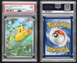 Pikachu Holo Pokemon Scarlet & Violet Paldea Adventure Chest Black Star Promo - Image 3