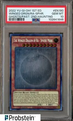 2022 YU-GI-OH! GHOSTS/ PAST 2ND HAUNTING WINGED DRAGON OF RA SPHERE MODE PSA 10 - Image 1