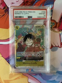 One Piece Monkey.D.Luffy SR Premium Booster The Best Vol. 2 OP07-109 PSA 10 - Image 1