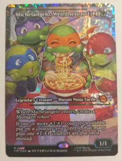 Magic: The Gathering Michelangelo Weirdness to 11 Fracture Foil TMNT Card - Image 1