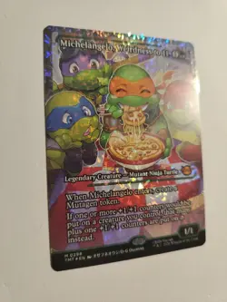 Magic: The Gathering Michelangelo Weirdness to 11 Fracture Foil TMNT Card - Image 2