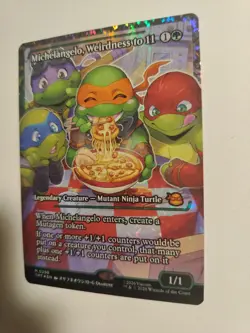 Magic: The Gathering Michelangelo Weirdness to 11 Fracture Foil TMNT Card - Image 3