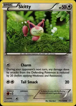 Pokemon TCG Card Skitty Colorless Normal XY - Primal Clash PRC 113/160 - Image 1
