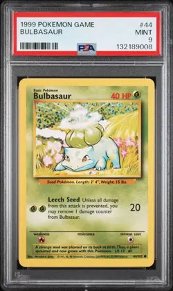 PSA 9 - Bulbasaur - #44 - Base Set - Pokemon Card - Image 1