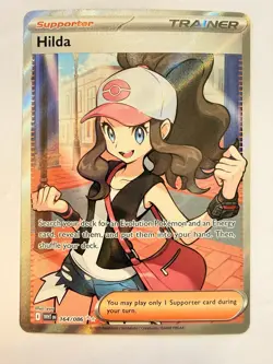 Hilda 164/086 Full Art Ultra Rare SV: White Flare Pokemon TCG Trainer Card - Image 3