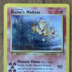 Blaine’s Moltres 1/132 2000 Gym Heroes Holo Pokemon Card Vintage WotC English - Image 3