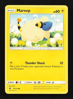 Mareep 76/214 LP Lost Thunder English Pokemon Card TCG - Image 1
