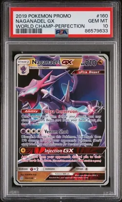 2019 NAGANADEL GX POKEMON WORLD CHAMPIONSHIP PROMO PSA 10 POP ONLY 2 CARD #160 - Image 1