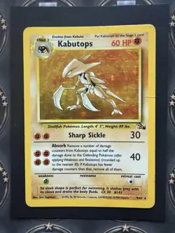 Pokemon Kabutops 60 HP Holo Rare Fossil 9/62 English 1999 Card Stock - Image 2