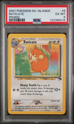 PSA 6 EX-MT Raticate Southern Islands Promo Pokemon Card 6/18 - Image 1