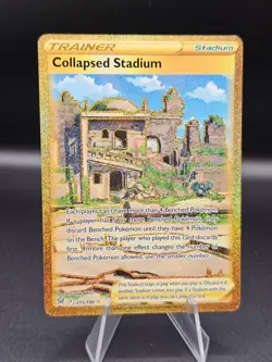 Collapsed Stadium 215/196 Lost Origin Gold Holo Secret Rare Pokemon Card TCG NM - Image 1