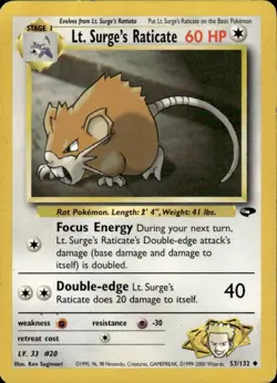 Lt. Surge's Raticate Gym Challenge 53/132 Regular Card - Image 1