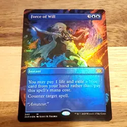 1x Force of Will, Borderless Art Foil 340, Double Masters 2XM, MTG NM - Image 1