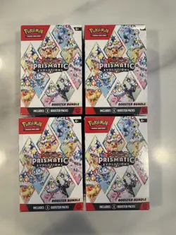 Pokemon TCG Scarlet & Violet Prismatic Evolutions Booster Bundle Lot of 4 Sealed - Image 1