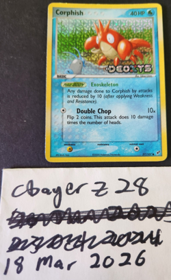 Pokemon TCG Corphish #57/107 Deoxys Reverse Holo Common, LP - Image 1