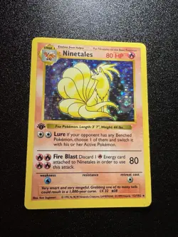 Pokemon Ninetales Shadowless 1st Edition 12/102 Rare 80 HP Stage 1 Holo Card - Image 1