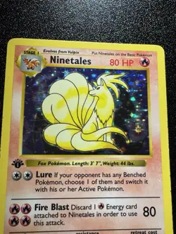 Pokemon Ninetales Shadowless 1st Edition 12/102 Rare 80 HP Stage 1 Holo Card - Image 2