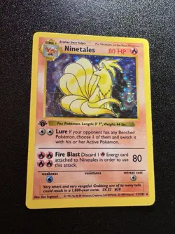 Pokemon Ninetales Shadowless 1st Edition 12/102 Rare 80 HP Stage 1 Holo Card - Image 3