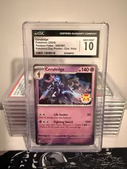 CGC 10 Ceruledge 040/091 Paldean Fates Pokemon Day Promo Cosmos Holo - Image 1