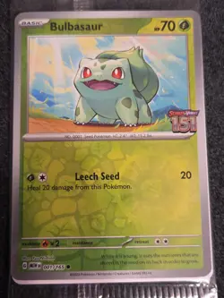 Bulbasaur 001/165 - Pokemon MEW-EN 151 - Best Buy Stamped Promo SEALED - Image 1