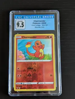 CGC 9.5 Gem Mint Pokemon Charmander Vivid Voltage 023/185 Reverse Holo Common - Image 1