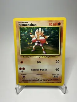 Pokemon TCG Hitmonchan Holo Rare Card Base Set 7/102 - Image 1