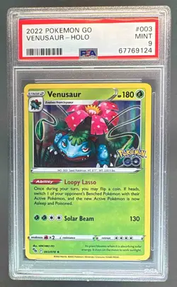 67769124 Venusaur 2022 Pokemon GO #003 Holo PSA 9 - Image 1