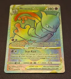 Near Mint - Mewtwo VSTAR 079/078 Secret Rare Rainbow Pokemon TCG - Image 1