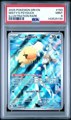 Pokemon Destined Rivals Misty's Psyduck #193 Illustration Rare PSA 9 - Image 1