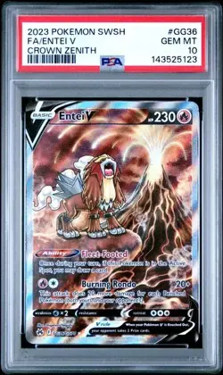 Pokemon Crown Zenith Entei V #GG36 Full Art PSA 10 - Image 1