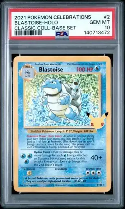 PSA 10 Gem Mint Pokemon Celebrations Classic Blastoise Holo #2 - Image 1