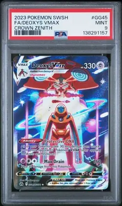 PSA 9 Mint Pokemon Crown Zenith Deoxys VMAX GG45 Full Art - Image 1