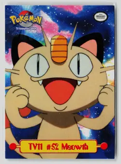 Pokemon 1999 Topps TV Meowth TV11 #52 - Image 1