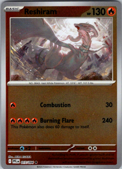 Reshiram - 017/094 - Reverse Holo - Pokemon Phantasmal Flames - Image 1