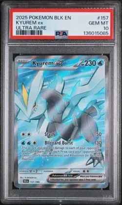 2025 POKEMON BLK EN-BLACK BOLT ULTRA RARE #157 KYUREM EX PSA 10 - Image 1