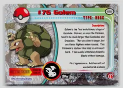 Pokemon 1999 Topps TV Golem #75 - Image 2