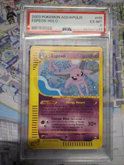 Pokemon TCG 2003 Aquapolis H9/H32 Espeon Holo PSA 6 - Image 1