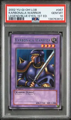 YU-GI-OH! yugioh Karbonala Warrior LOB-067 Rare 1st Edition PSA10 - Image 3