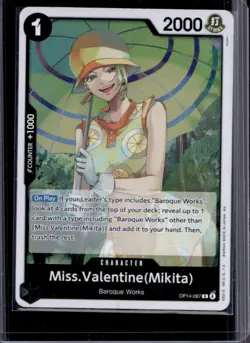 2026 One Piece Azure Sea's Seven Miss Valentine Mikita Rare #OP14-087 - Image 1