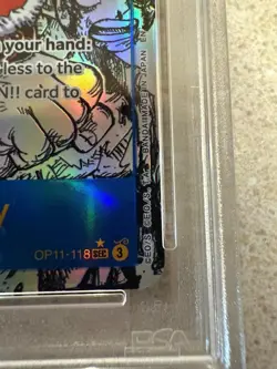 2025 ONE PIECE OP11-118 MONKEY.D.LUFFY MANGA ALT ART English PSA 10 - Image 2