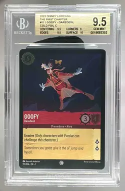 Goofy Daredevil 2023 Disney Lorcana First Chapter #111 Cold Foil BGS 9.5 - Image 1