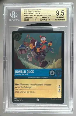 Donald Duck Strutting 2023 Disney Lorcana First Chapter #144 Cold Foil BGS 9.5 - Image 1